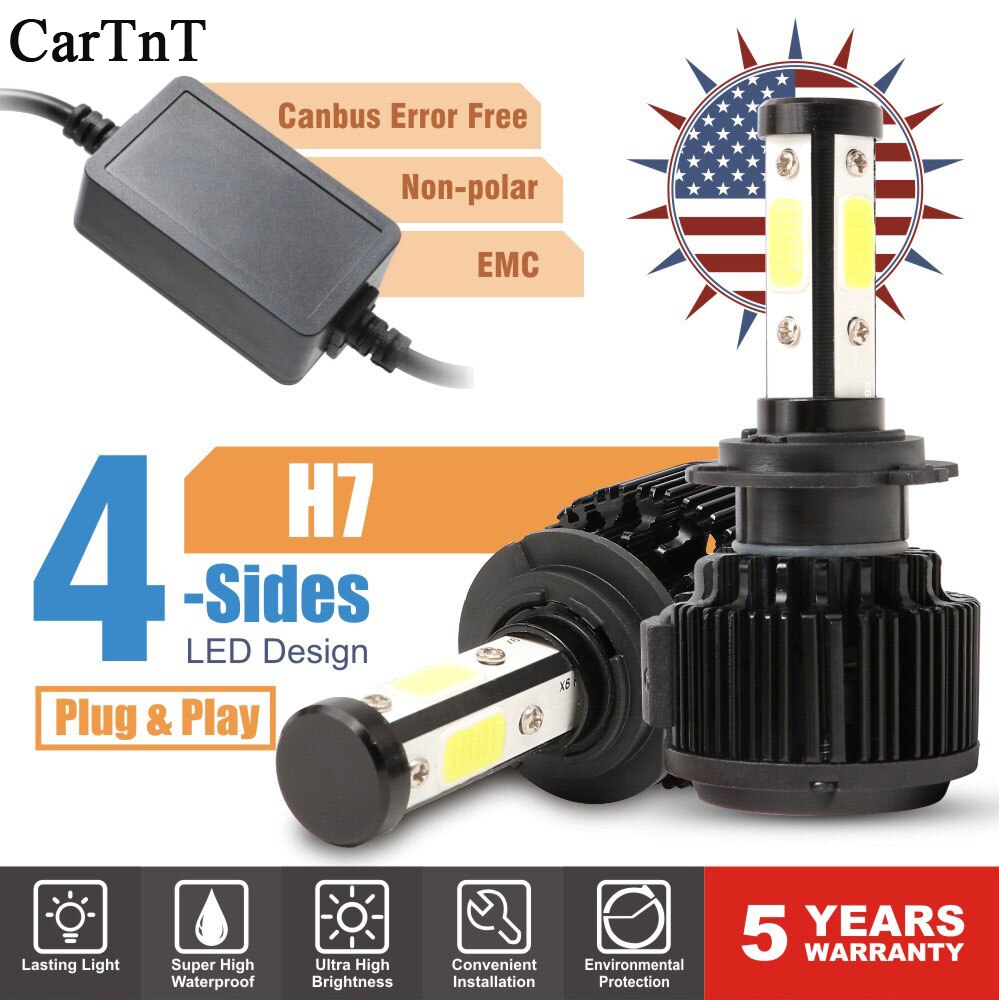 CarTnT ڵ   H7 LED H1 H4 HB3 5202 9005 ..